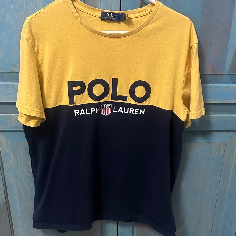 Polo by Ralph Lauren Gold and Navy Tee